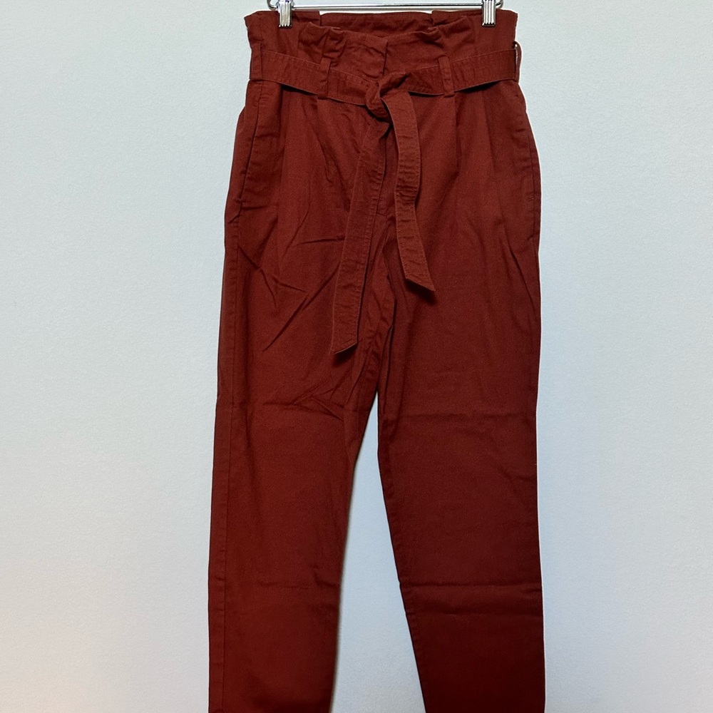 Prologue Women's belted paper bag waist ankle length utility pants‎